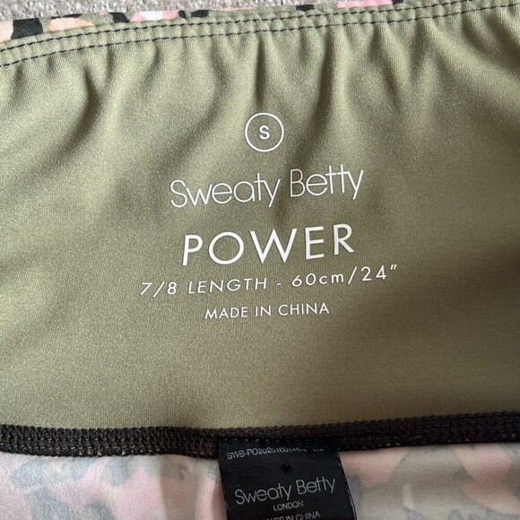 Sweaty Betty Power Womens Pink Camo Print Yoga 7/8 Length Leggings Size S Active - Picture 9 of 10